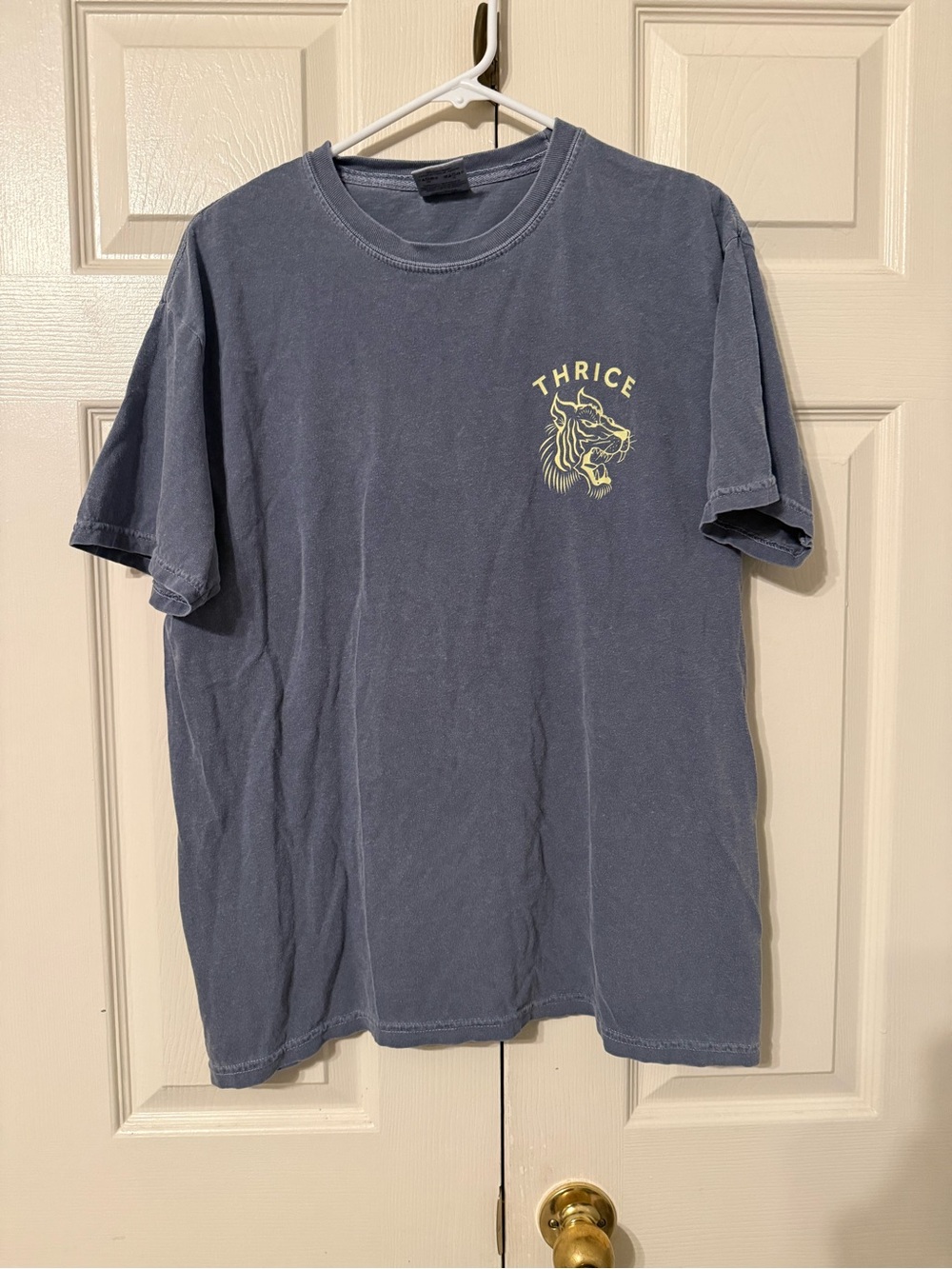 Comfort Colors Navy Blue Thrice Graphic Short-Sleeve Tee